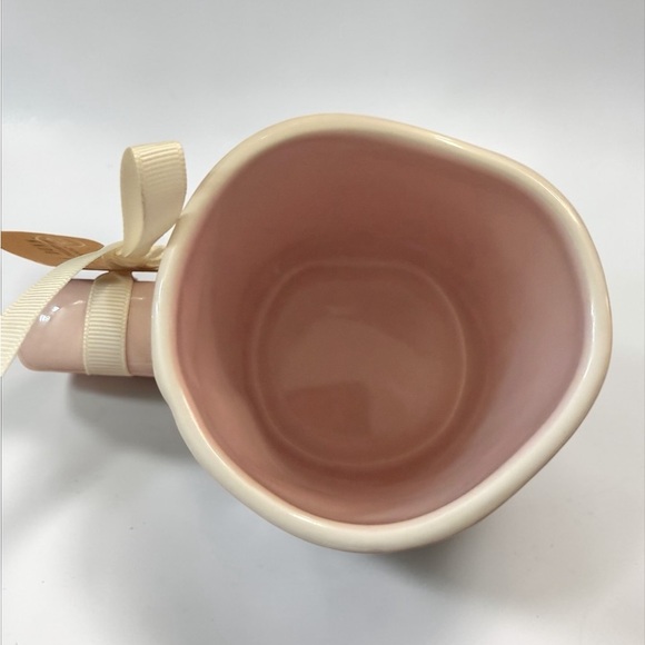 Rae Dunn "Hello Sunshine" Pink Interior Ceramic Mug with flowers - Picture 4 of 4